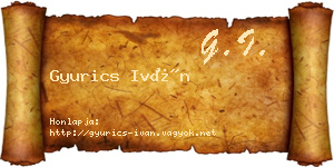 Gyurics Iván névjegykártya
