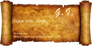 Gyurics Iván névjegykártya